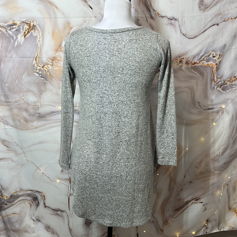 NWT Woodstock Retro Brand Long Sleeve Gray Marled Sweater No Music No Life Sz XS - Picture 4 of 12